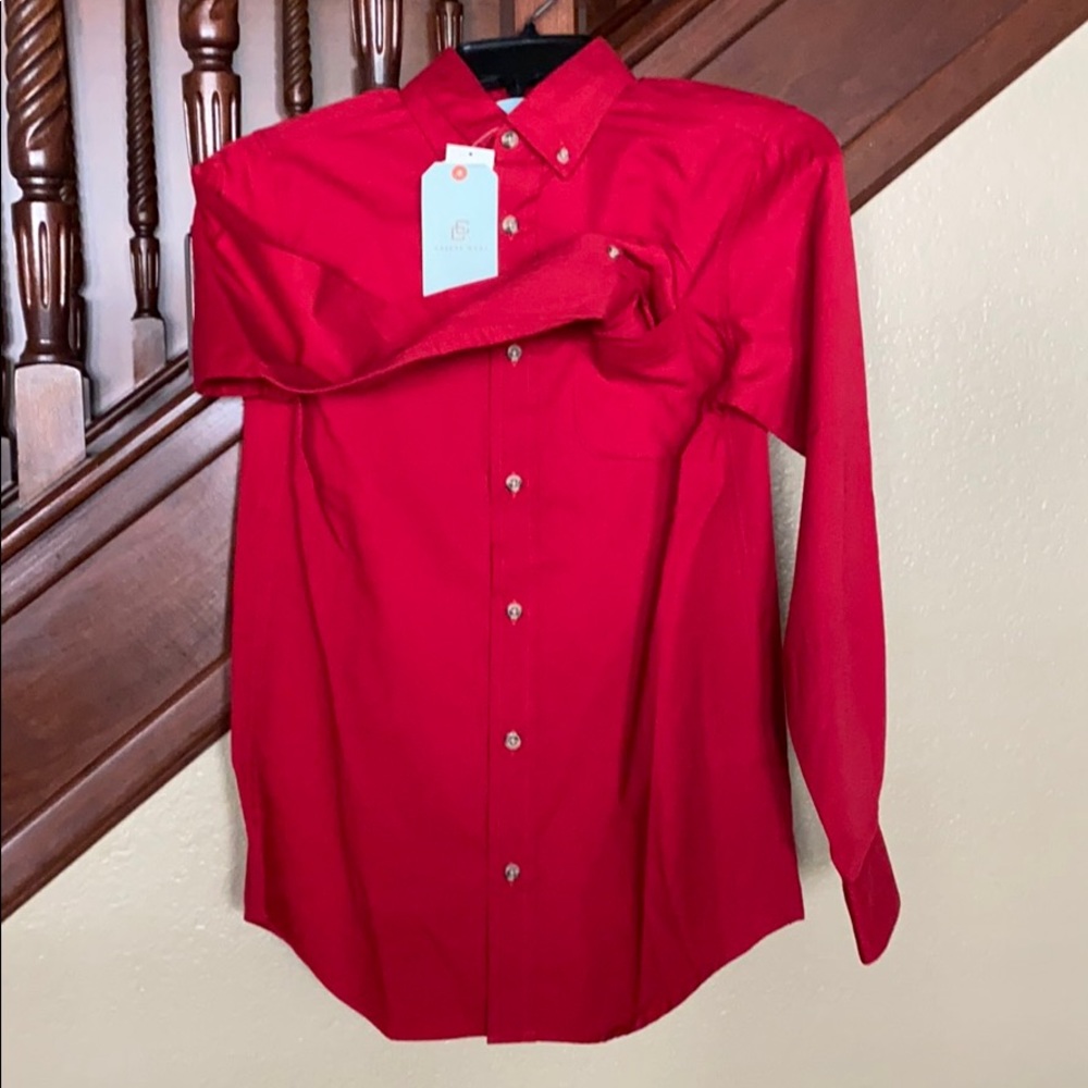 CLASSIC CLUB bold red dress shirt.